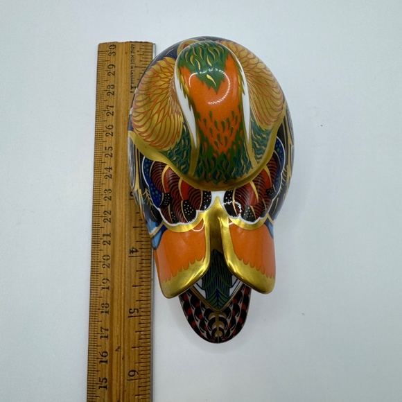 Royal Crown Derby Mandarin Duck Paperweight Figurine. Gold Stopper. EUC - Picture 11 of 11